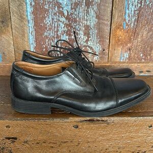 Clarks Men's Soft Cushion Ortholite Black Lace Up Oxford Dress Shoes Sz 10